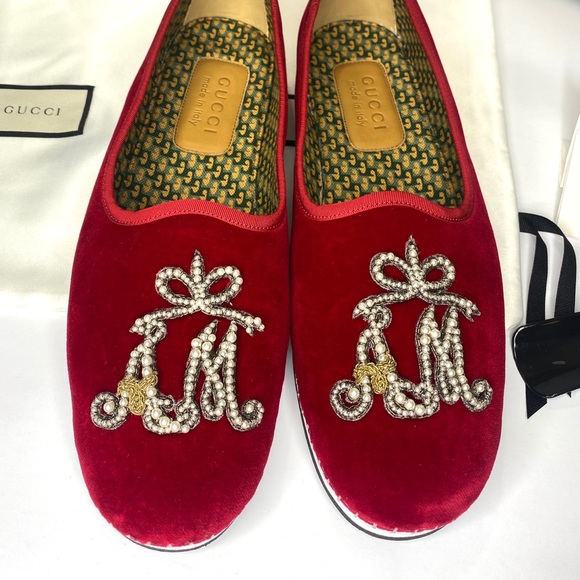 Gucci Men's Velluto Marmara Rosso Loafers SIZE 10 Alessandro Michele Edition - Picture 2 of 11